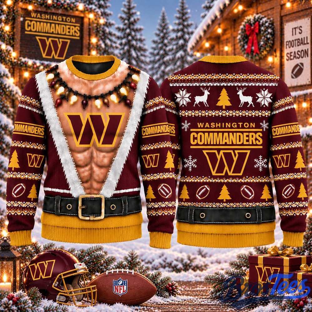 Washington Commanders Funny Body Christmas Ugly Sweater
