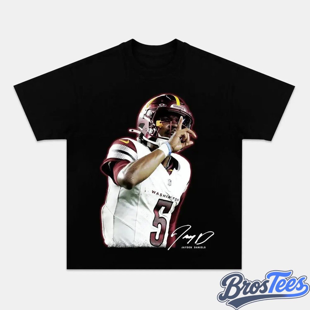 Washington Commanders Jayden Daniels Drinking & Middle Finger Tee