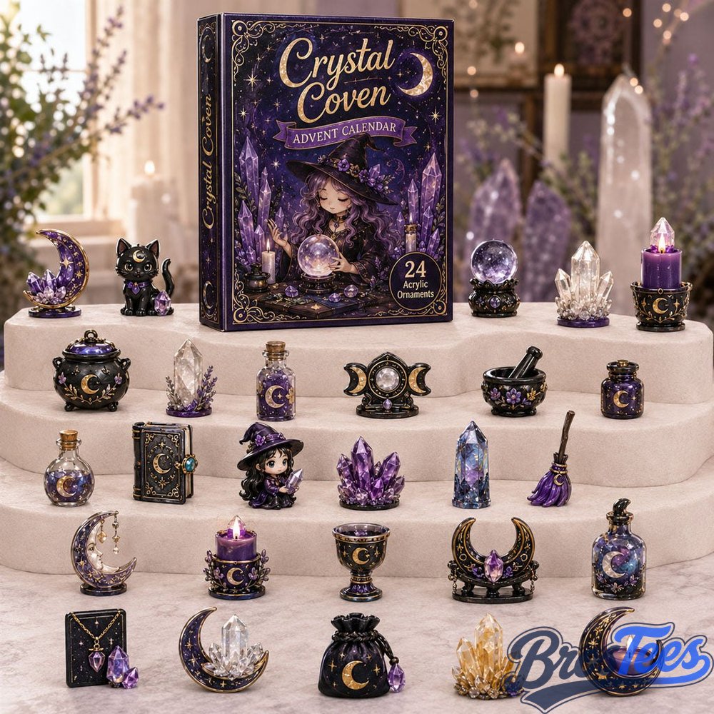 Wiccan Crystal Coven Advent Calendar 2026 - 24-Day Countdown, Acrylic Charms
