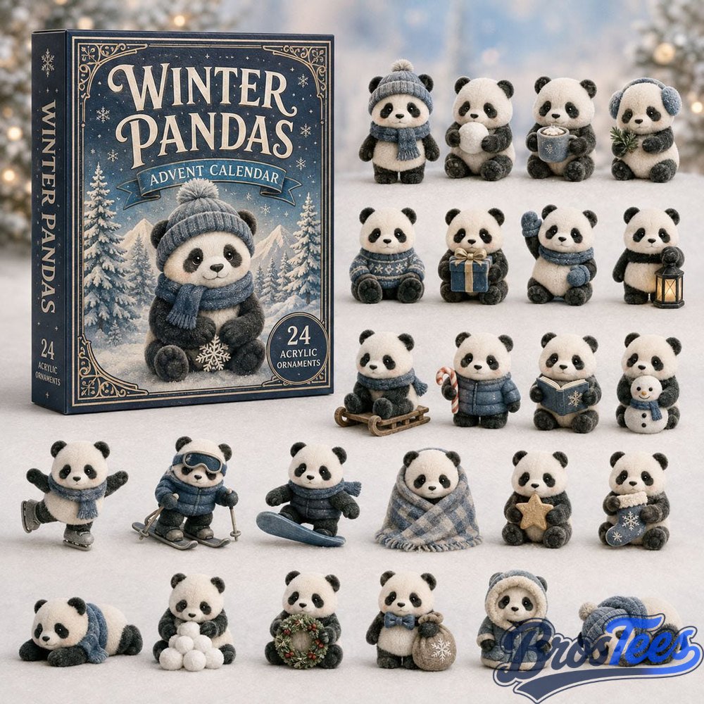 Winter Pandas Advent Calendar 2026 - 24-Day Countdown, Acrylic Charms