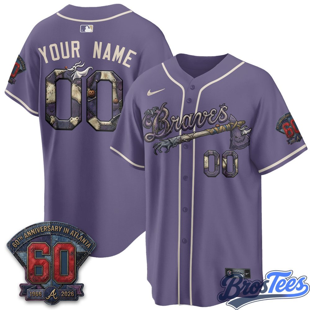 Atlanta Braves Halloween Nightmare Edition Custom Jersey - BrosTees