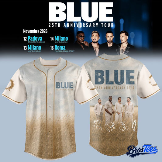 Blue 25th Anniversary Tour Special Baseball Jersey - BrosTees