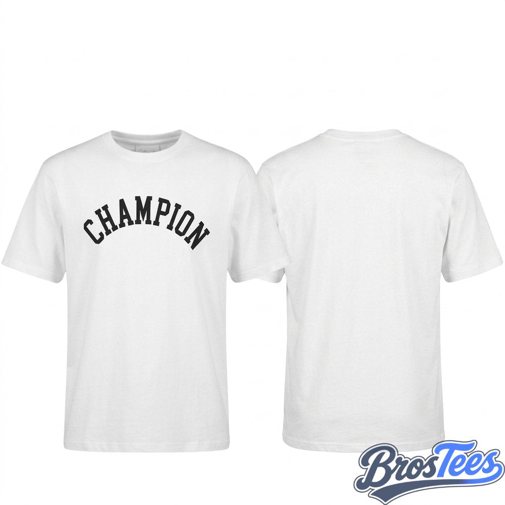 BTS V Champion White Graphic 2D T-Shirt - BrosTees