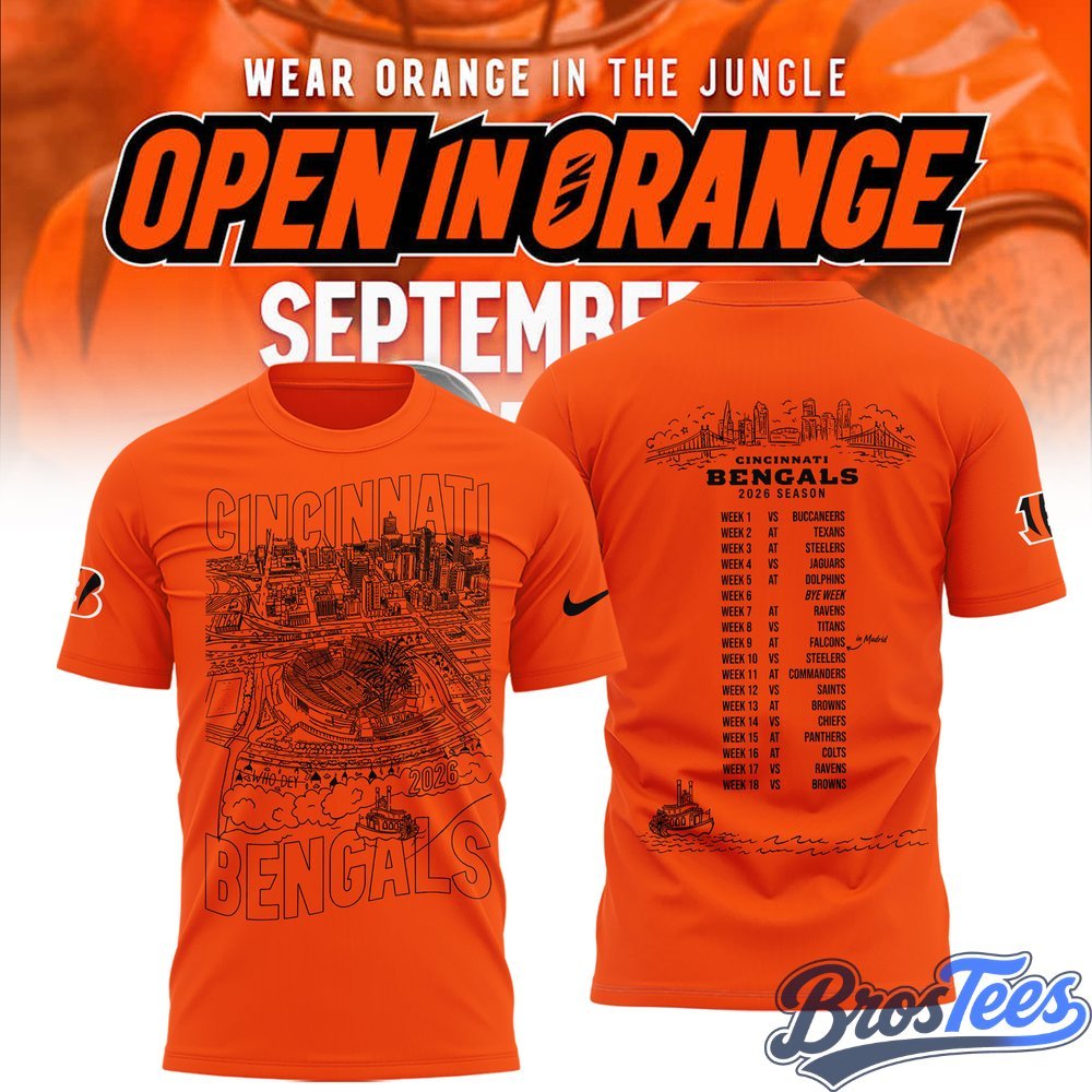 Cincinnati Bengals Open In Orange T-Shirt - BrosTees
