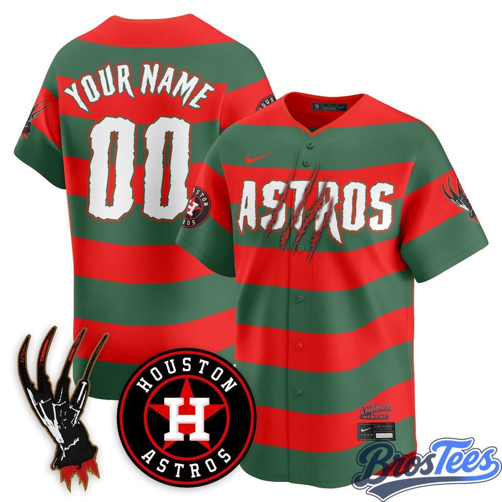 Houston Astros A Nightmare on Elm Street Custom Jersey - BrosTees