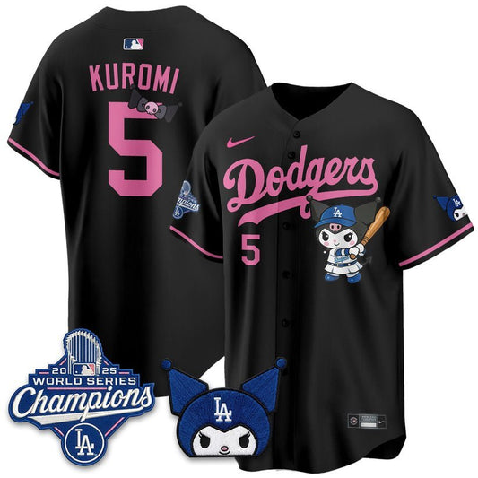 Los Angeles Dodgers x Kuromi Edition Custom Baseball Jersey - BrosTees