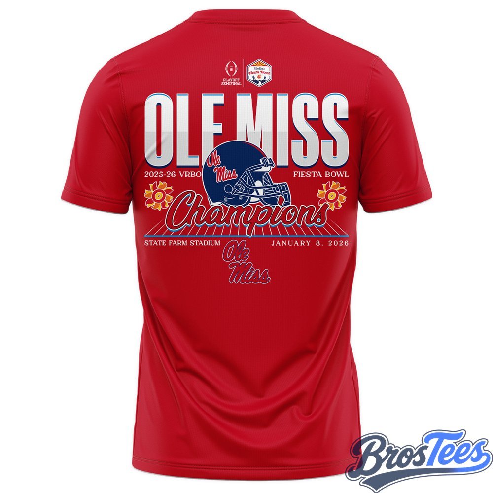 Ole Miss Rebels Fiesta Bowl Champions 2026 T-Shirt - BrosTees