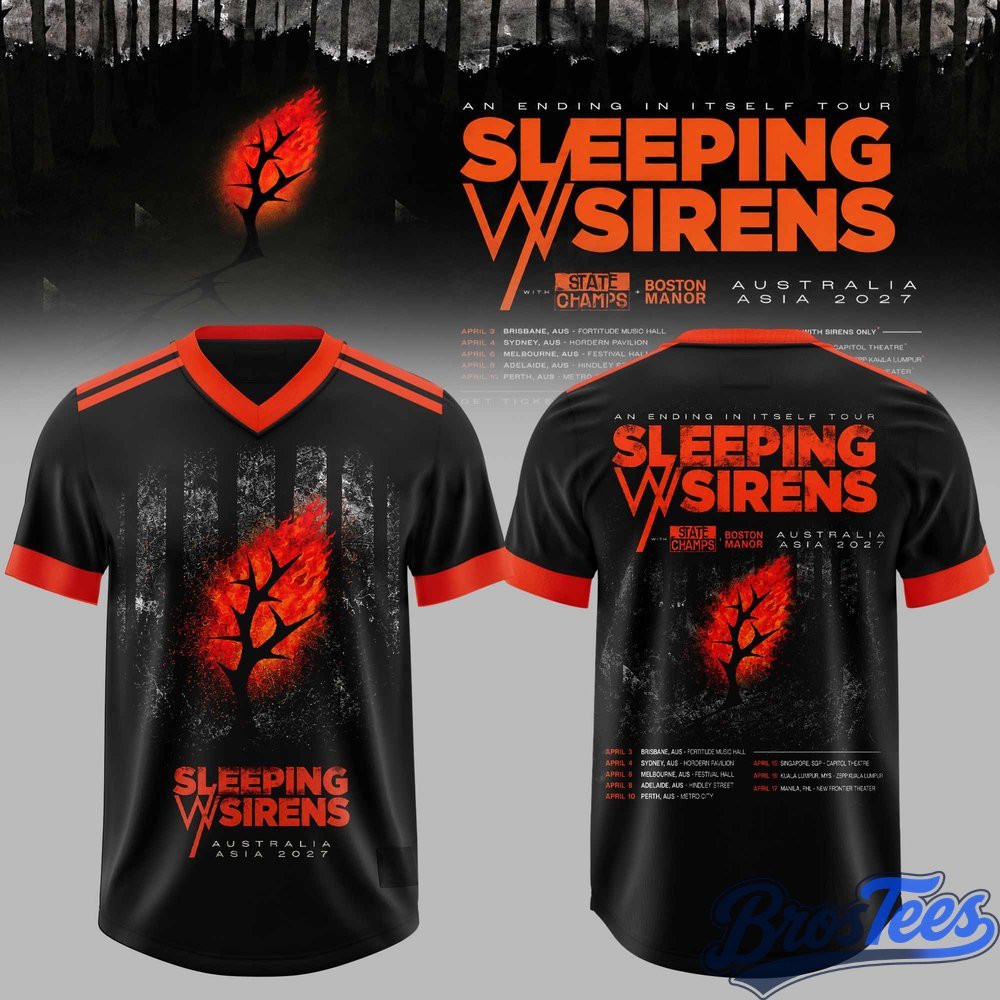 Sleeping With Sirens Australia Tour Football Jersey - BrosTees