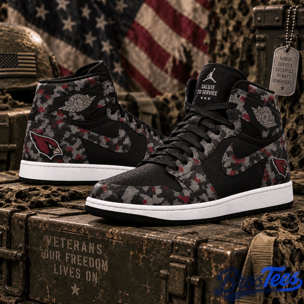 Arizona Cardinals 2026 Salute to Service Black Camo AJ1 High Top Shoes