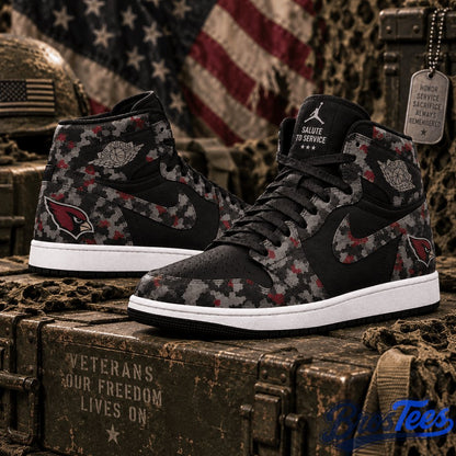 Arizona Cardinals 2026 Salute to Service Black Camo AJ1 High Top Shoes