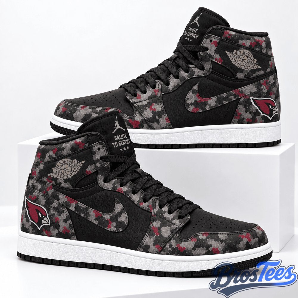 Arizona Cardinals 2026 Salute to Service Black Camo AJ1 High Top Shoes