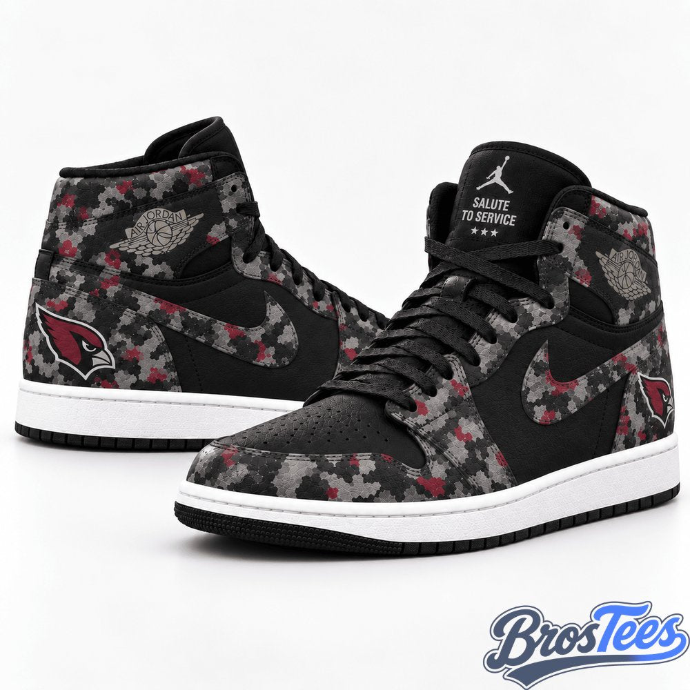 Arizona Cardinals 2026 Salute to Service Black Camo AJ1 High Top Shoes