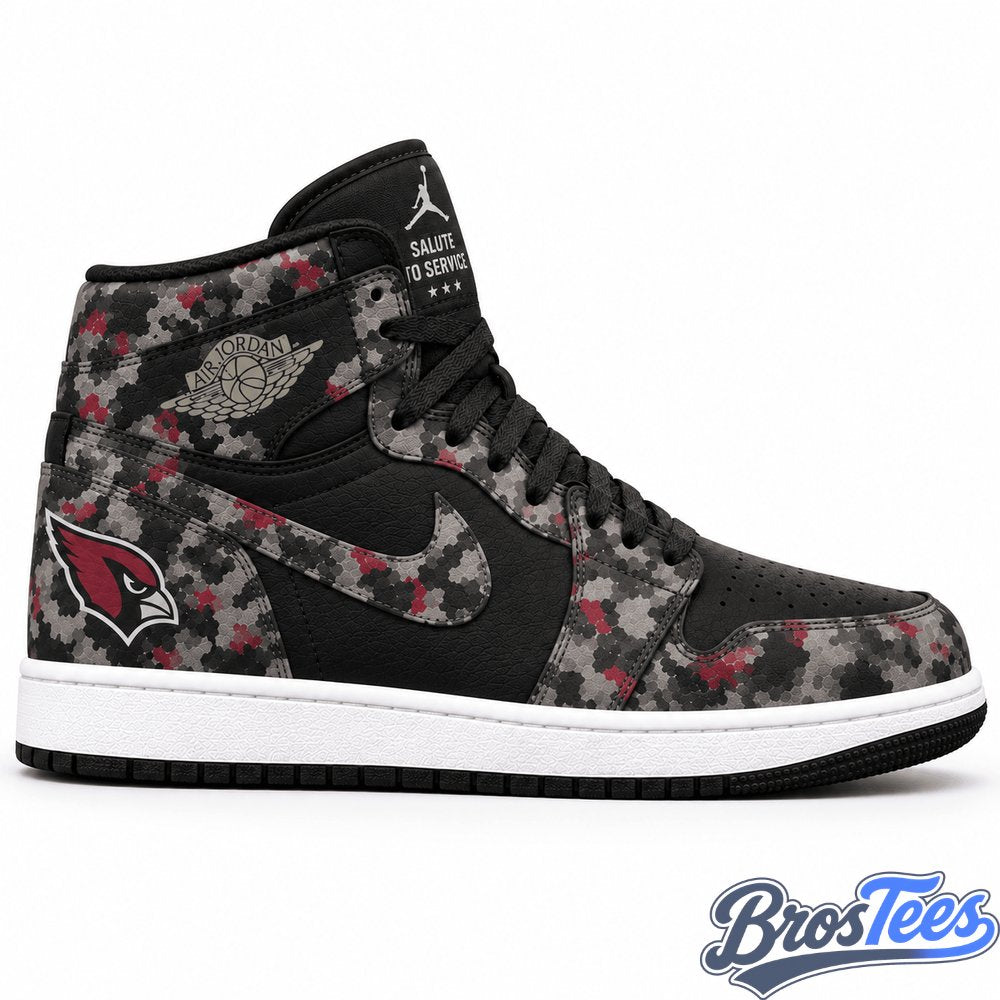 Arizona Cardinals 2026 Salute to Service Black Camo AJ1 High Top Shoes