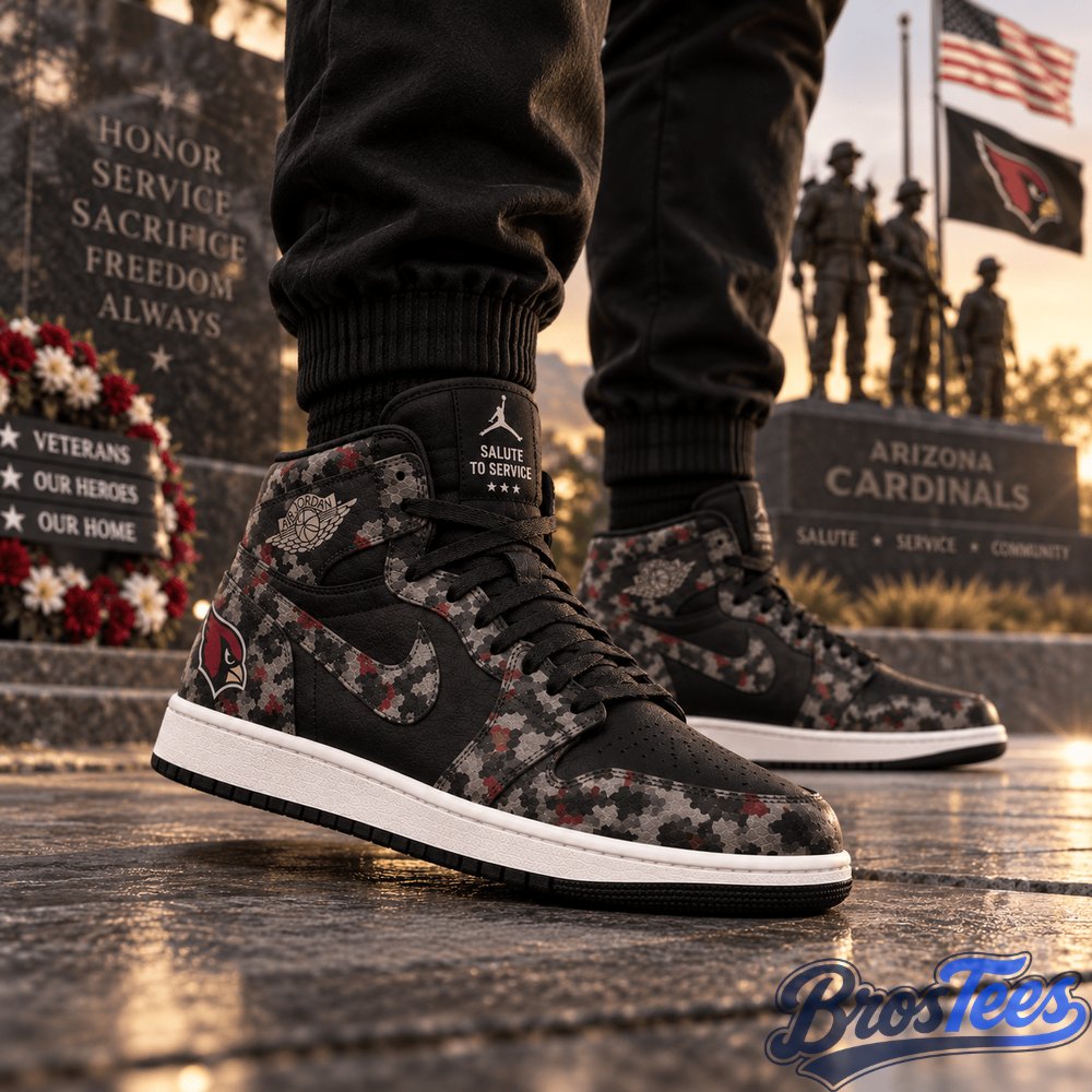 Arizona Cardinals 2026 Salute to Service Black Camo AJ1 High Top Shoes