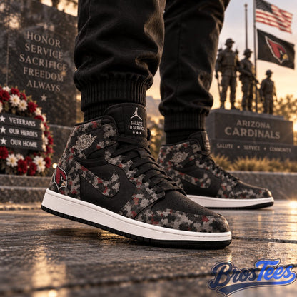 Arizona Cardinals 2026 Salute to Service Black Camo AJ1 High Top Shoes