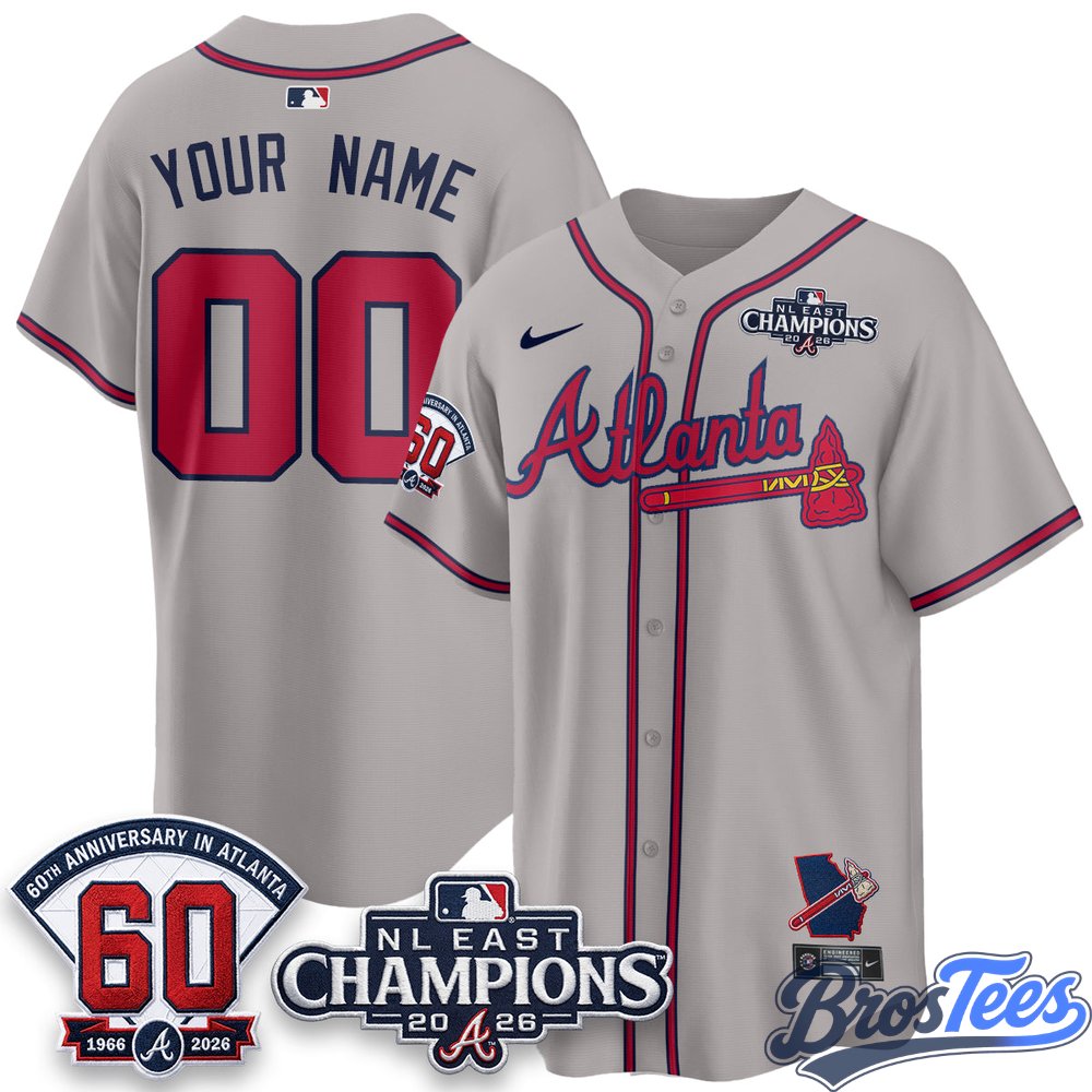 Atlanta Braves 2026 NL East Champs Vapor Custom Jersey - Stitched