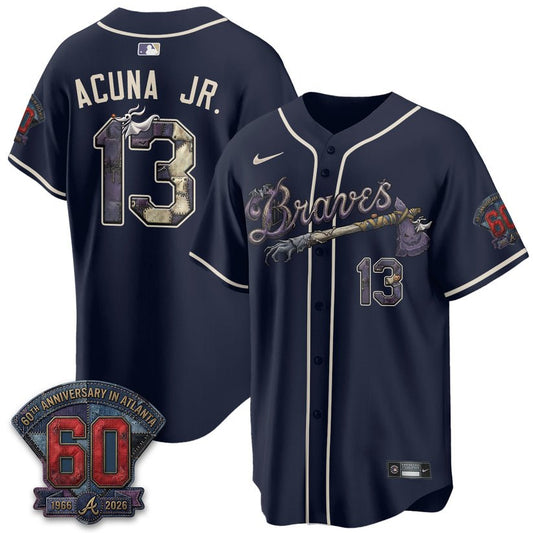 Atlanta Braves Nightmare Halloween Edition Baseball Jersey
