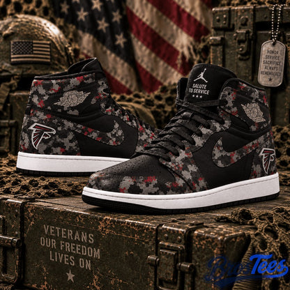 Atlanta Falcons 2026 Salute to Service Black Camo AJ1 High Top Shoes