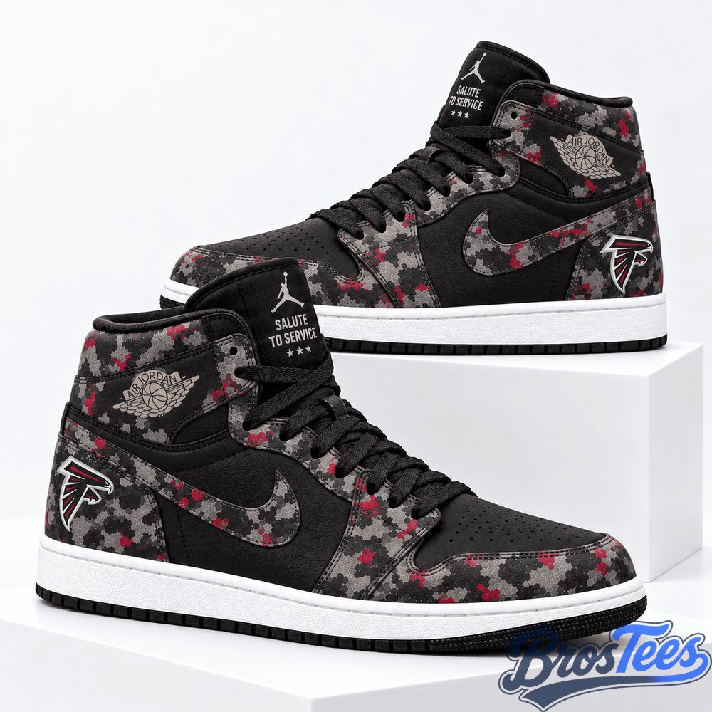 Atlanta Falcons 2026 Salute to Service Black Camo AJ1 High Top Shoes