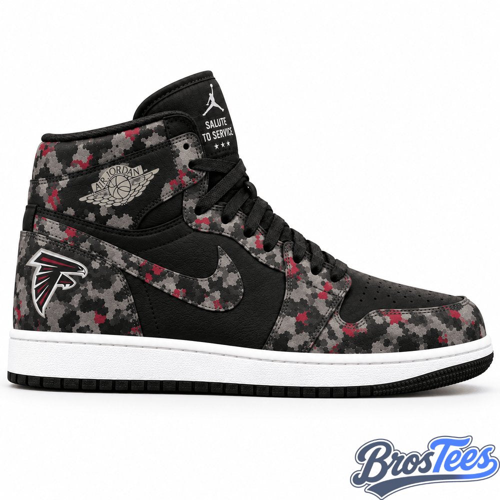 Atlanta Falcons 2026 Salute to Service Black Camo AJ1 High Top Shoes