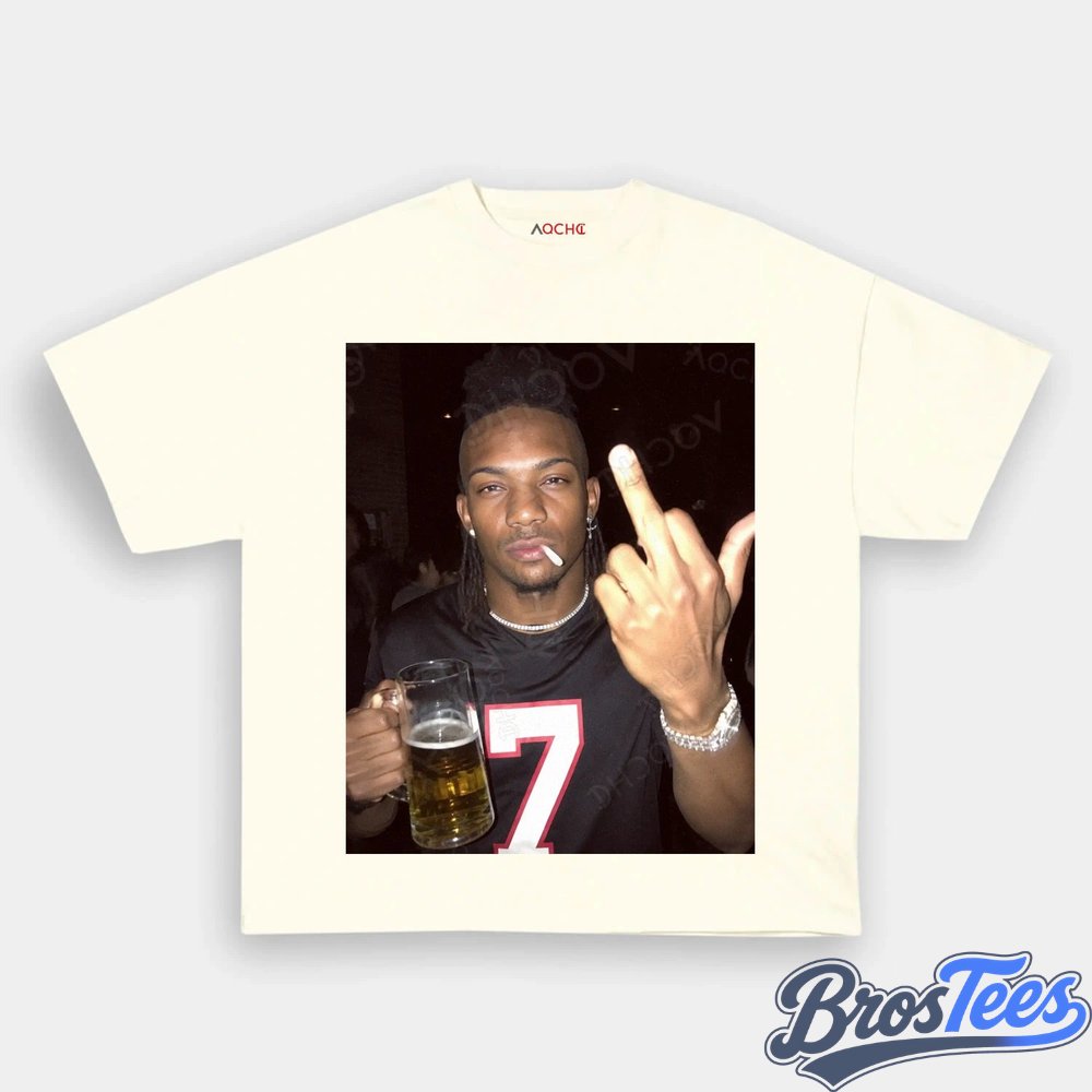 Atlanta Falcons Bijan Robinson Drinking & Middle Finger Tee