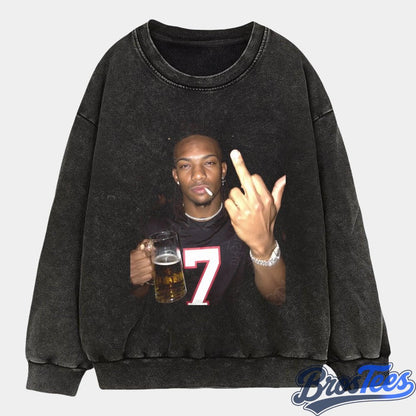 Atlanta Falcons Bijan Robinson Drinking & Middle Finger Tee