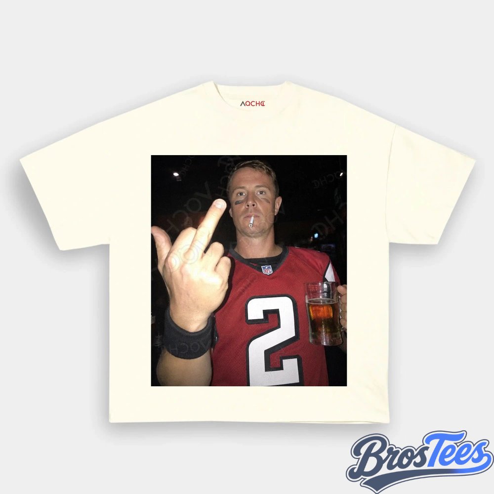Atlanta Falcons Matt Ryan Drinking & Middle Finger Tee