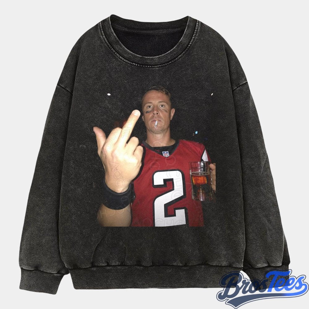 Atlanta Falcons Matt Ryan Drinking & Middle Finger Tee