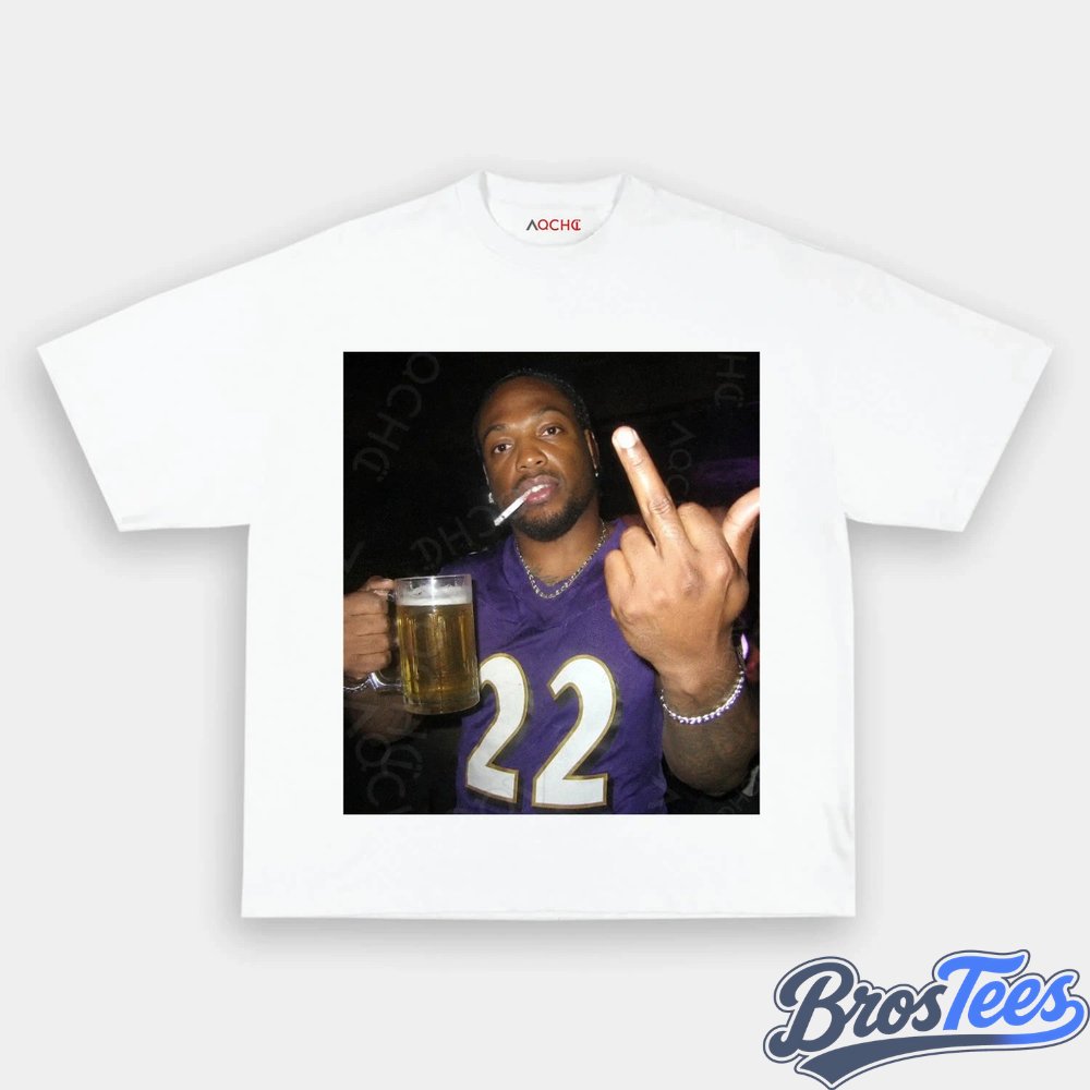 Baltimore Ravens Derrick Henry Drinking & Middle Finger Tee