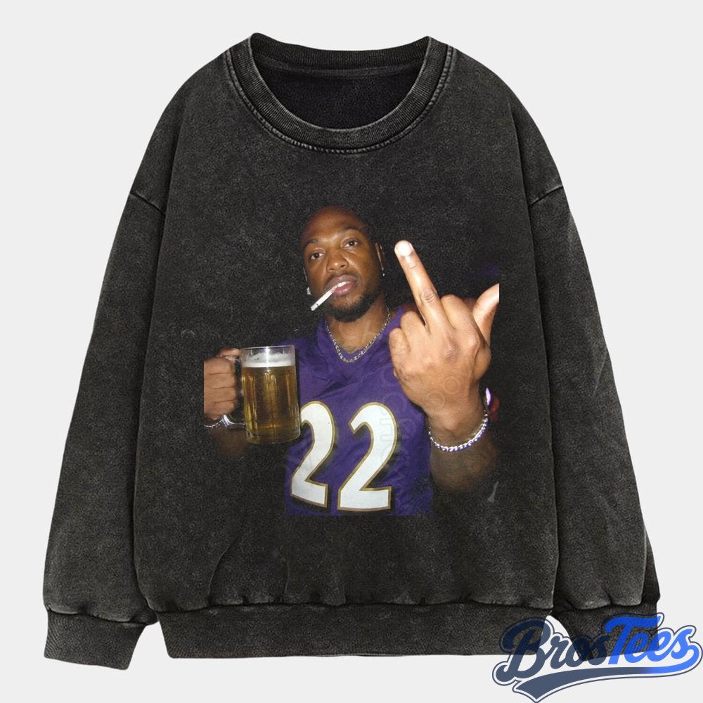 Baltimore Ravens Derrick Henry Drinking & Middle Finger Tee
