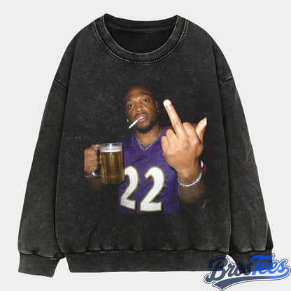Baltimore Ravens Derrick Henry Drinking & Middle Finger Tee