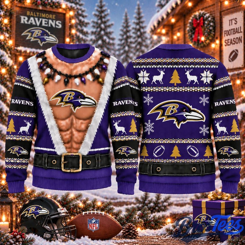 Baltimore Ravens Funny Body Christmas Ugly Sweater