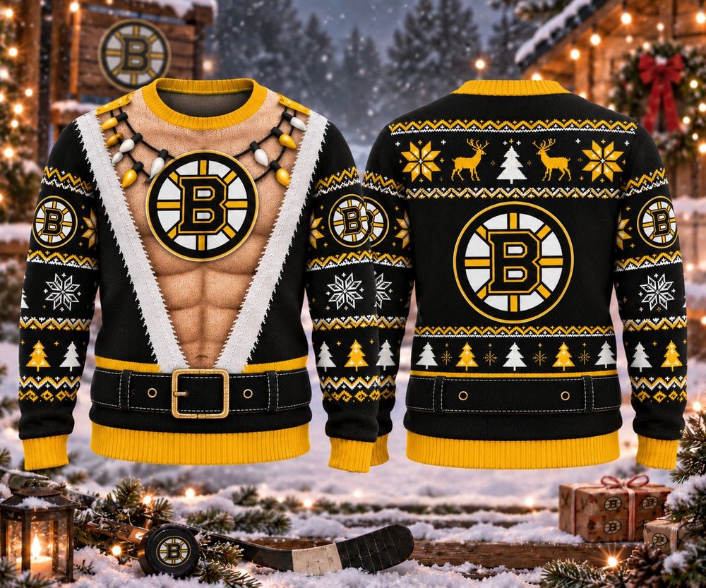 Boston Bruins Funny Body Christmas Ugly Sweater
