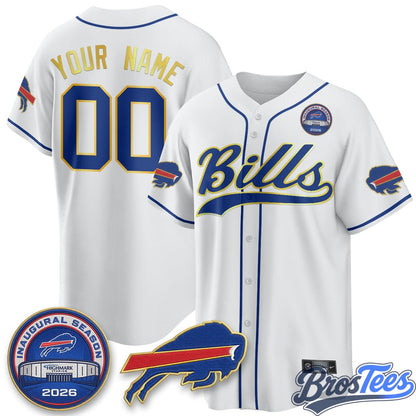 Buffalo Bills 2026 Gold Trim Baseball Edition Vapor Custom Jersey - Stitched