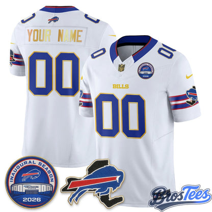 Buffalo Bills 2026 Gold Trim Edition Vapor Custom Jersey - Stitched
