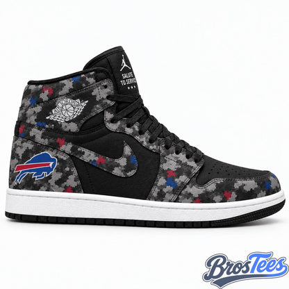 Buffalo Bills 2026 Salute to Service Black Camo AJ1 High Top Shoes