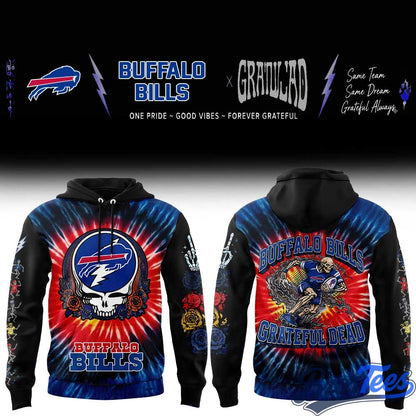 Buffalo Bills Grateful Dead Skeletons Hoodie