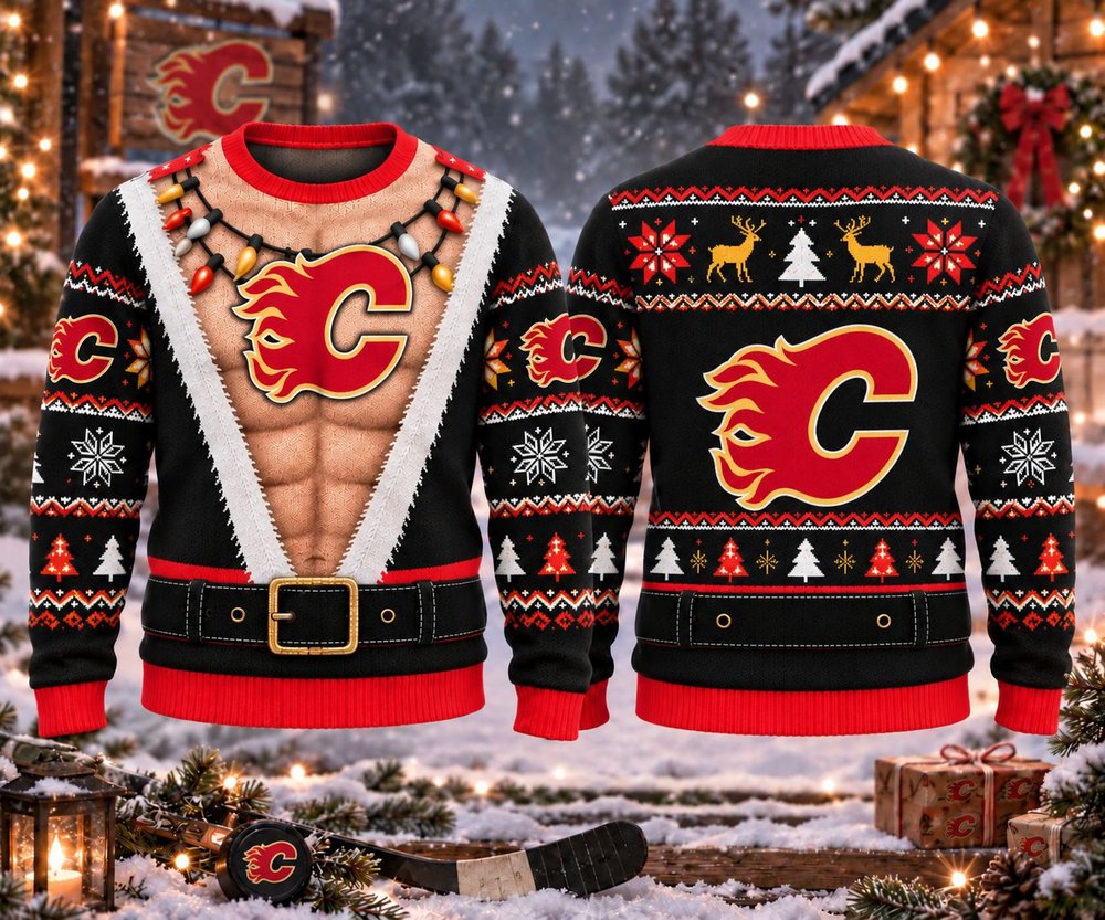 Calgary Flames Funny Body Christmas Ugly Sweater