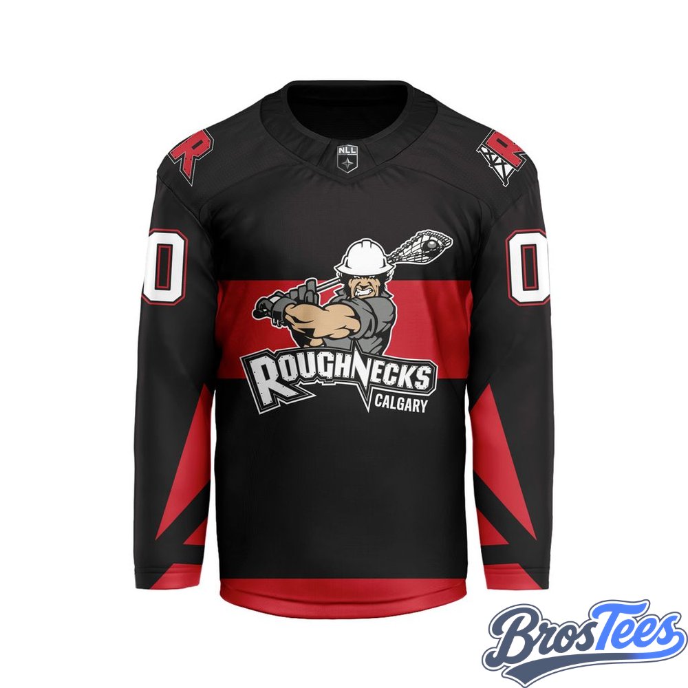 Calgary Roughnecks Black Custom Hockey Jersey