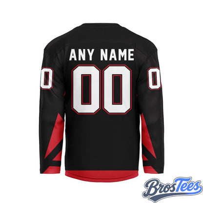 Calgary Roughnecks Black Custom Hockey Jersey
