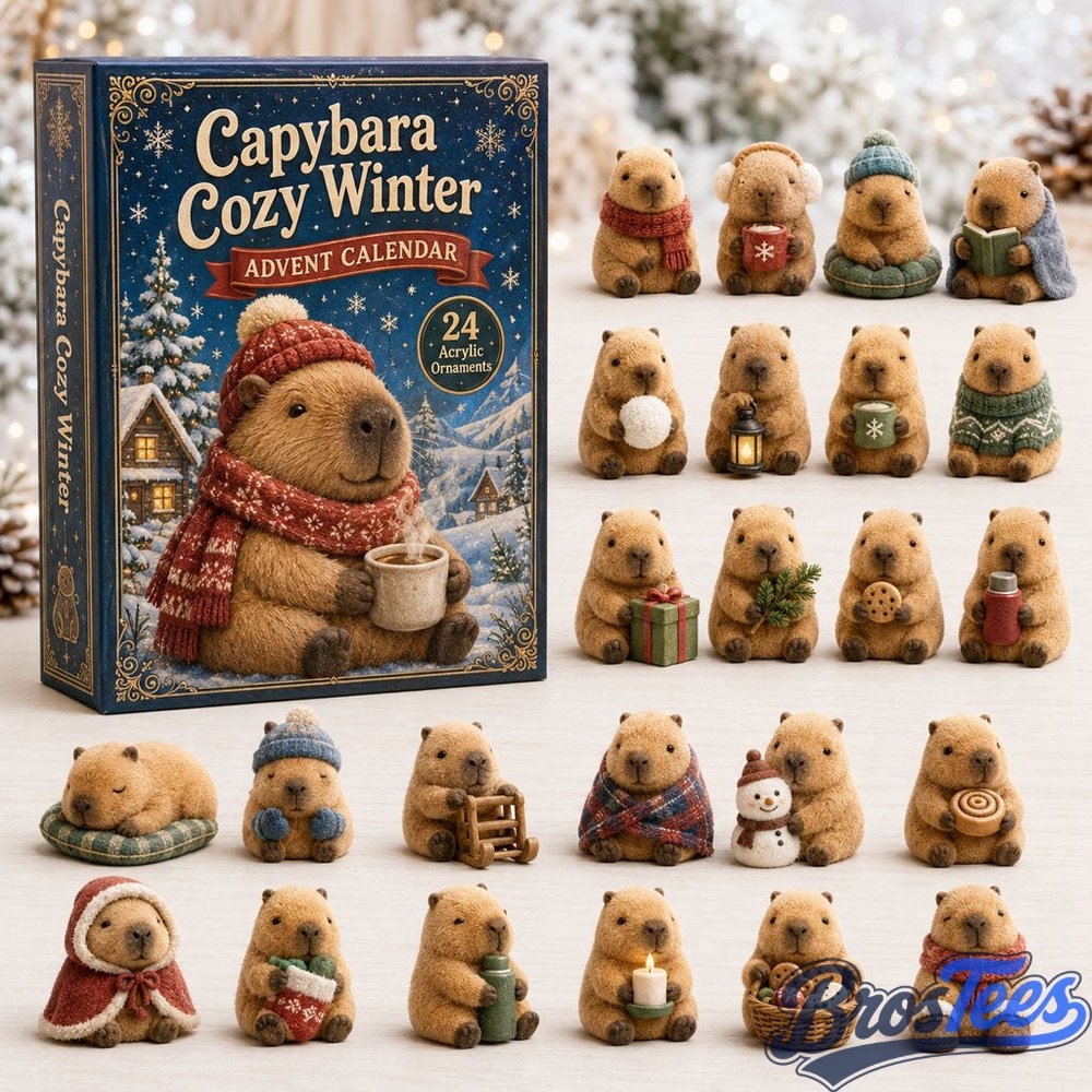 Capybara Cozy Winter Advent Calendar 2026 - 24-Day Countdown, Acrylic Charms