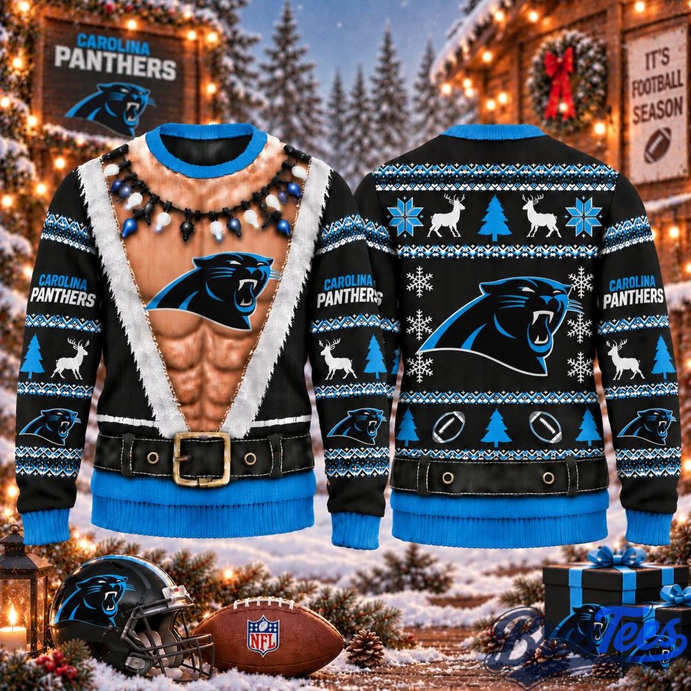 Carolina Panthers Funny Body Christmas Ugly Sweater