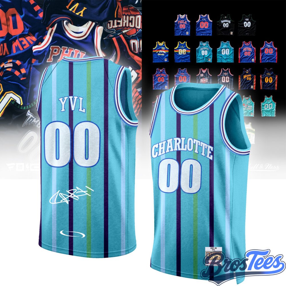 Charlotte Hornets Playboi Carti x M&N Hardwood Classics Jersey Custom