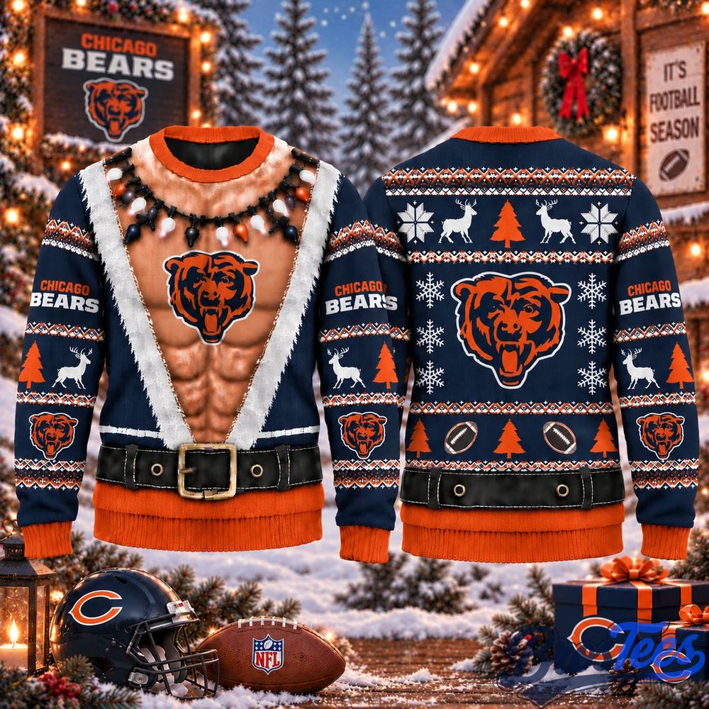 Chicago Bears Funny Body Christmas Ugly Sweater