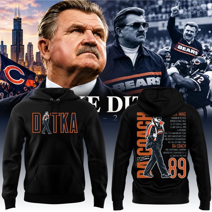 Chicago Bears Paying Tribute to Da Coach Coach Mike Ditka Forever Hoodie