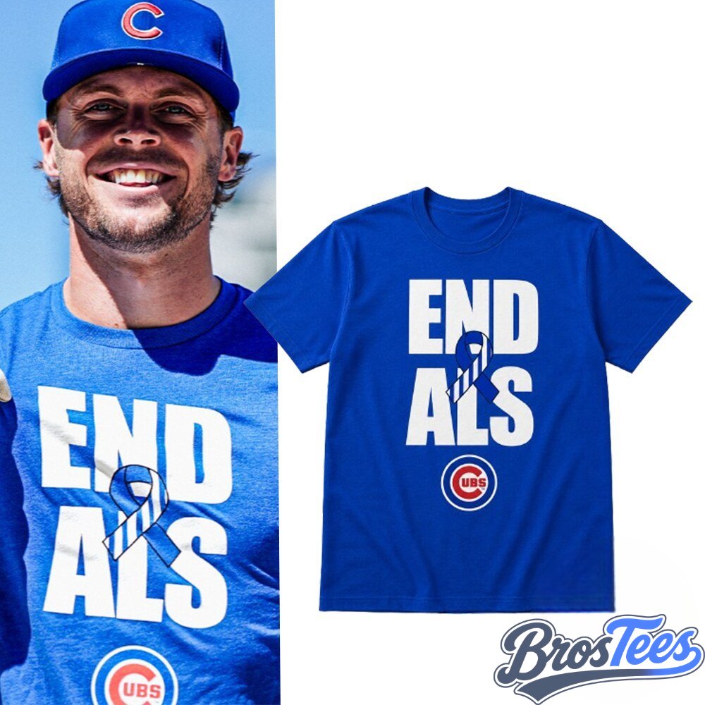 Chicago Cubs Nico Hoerner End ALS Awareness T-Shirt