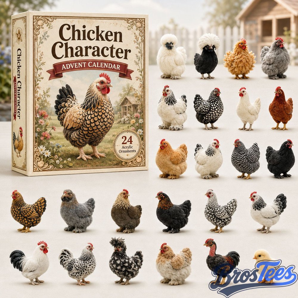 Chicken Character Advent Calendar 2026 - 24-Day Countdown, Acrylic Charms