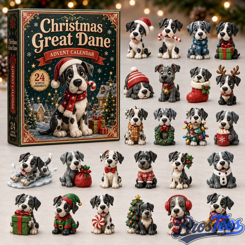 Christmas Great Dane Advent Calendar 2026 - 24-Day Countdown, Acrylic Charms
