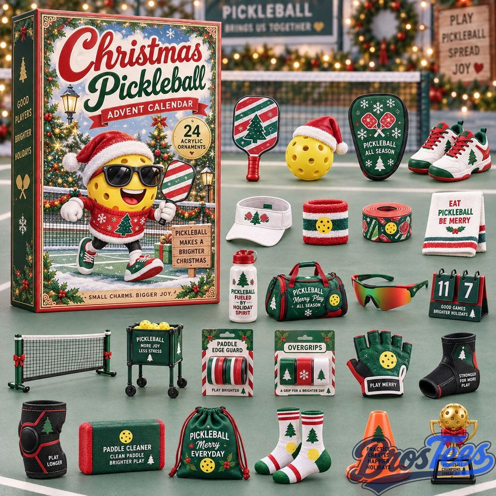 Christmas Pickleball Advent Calendar 2026 - 24-Day Countdown, Acrylic Charms