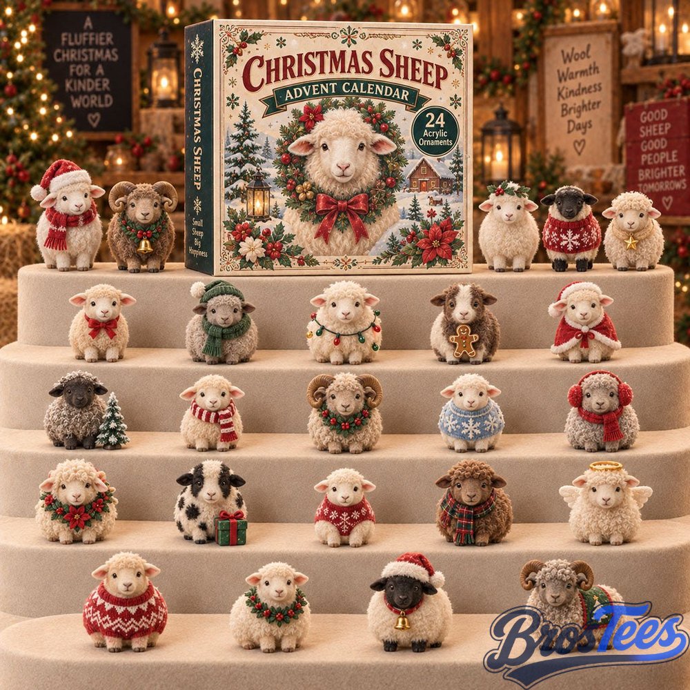 Christmas Sheep Advent Calendar 2026 - 24-Day Countdown, Acrylic Charms
